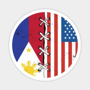 Filipino American Pride with US and Philippines Flag Magnet